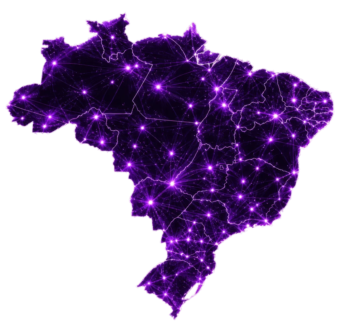 Mapa do Brasil com a rede de prestadores da LegacyCentral
